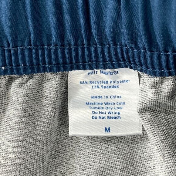 Fair Harbor Swim Trunks Mens Medium Blue Geometric Drawstring Lined 2 In 1 - Picture 6 of 13